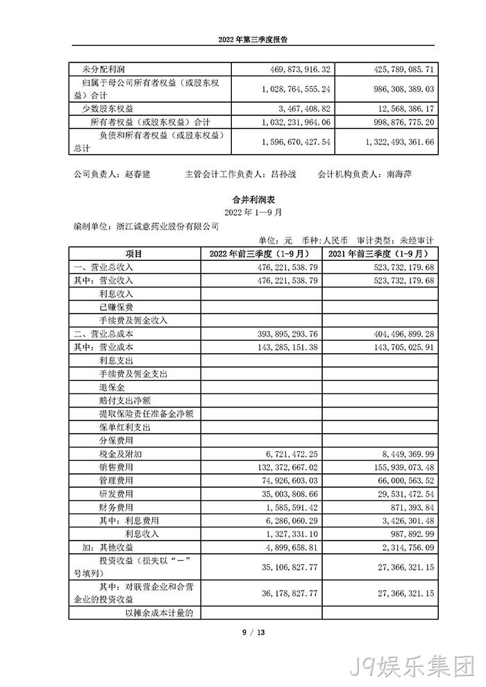 J9娱乐集团2022年第三季度报告_页面_09